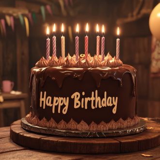 Chocolate Birthday Cake (decorated & with writing)